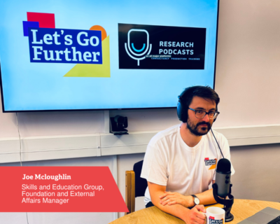 Joe McLoughlin, recording an episode of the Let's Go Further Podcast